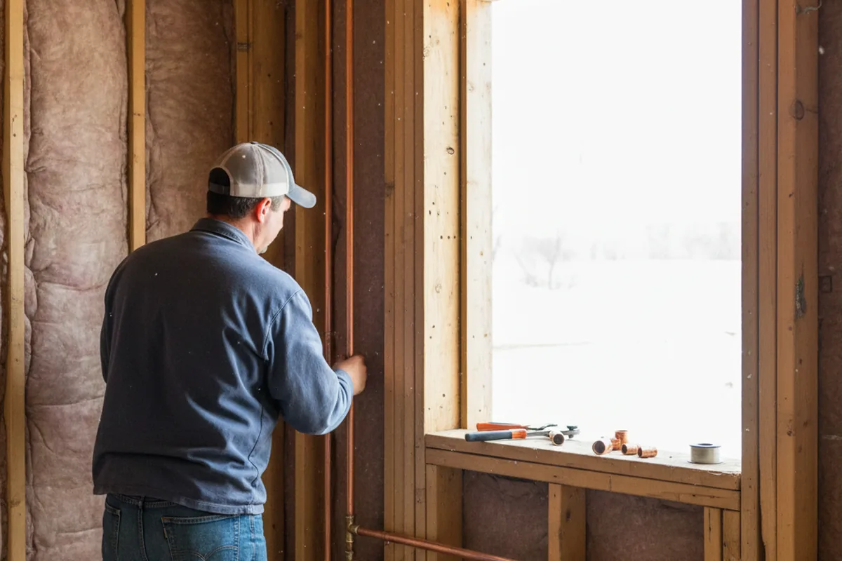 Licensed plumber running new copper supply lines in a El Centro home